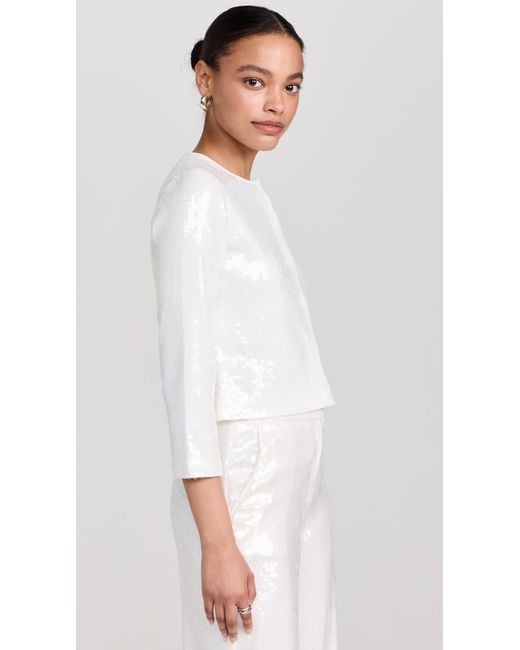 Theory White Sequin Cardigan