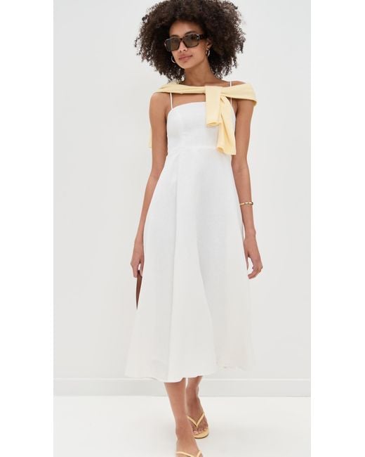 Reformation White Monette Linen Dress