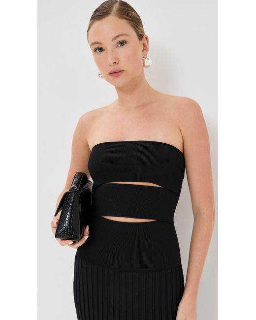Christopher Esber Black Slash Strapless Dress