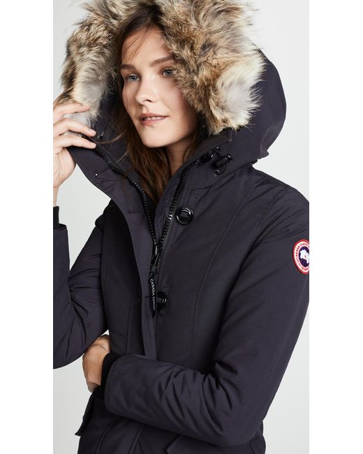 Canada Goose Fur Rossclair Parka in Navy (Blue) Save 10 Canada Goose Goose Rossclair Parka in Military Green (Blue