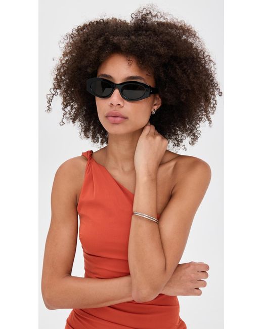 Tory Burch Black Oval Sunglasses