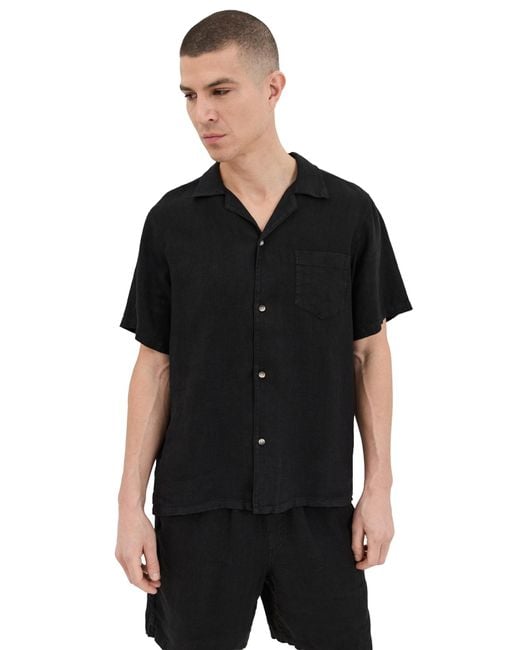 Bather Black Linen Shirt for men