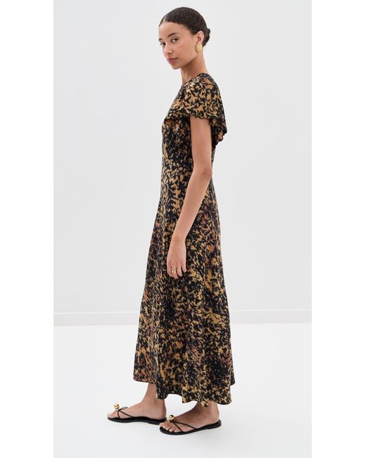 Ulla Johnson Multicolor Blithe Flutter Sleeve Midi Dress