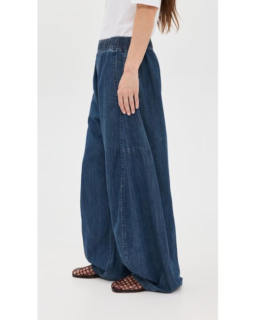 Tibi Blue Summer Denim Classic Wash Winslow Pants Petite