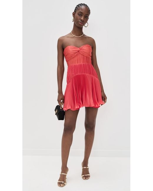 AMUR Catrina Mini Pleated Dress in Red | Lyst AMUR Catrina Mini Pleated Dress in Red | Lyst