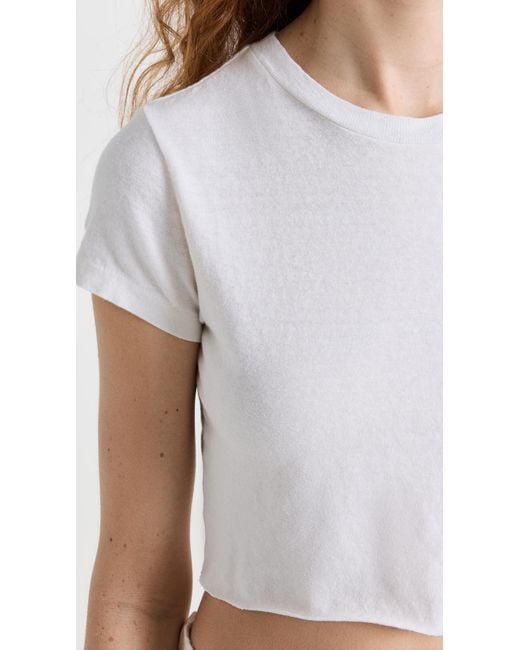 Re/done White Cropped 60S Slim Tee