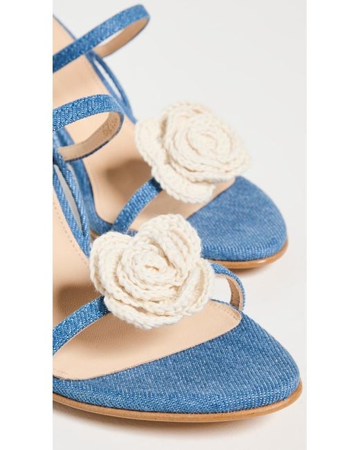 Alohas Blue Kendra Bloom Denim Denim Sandals