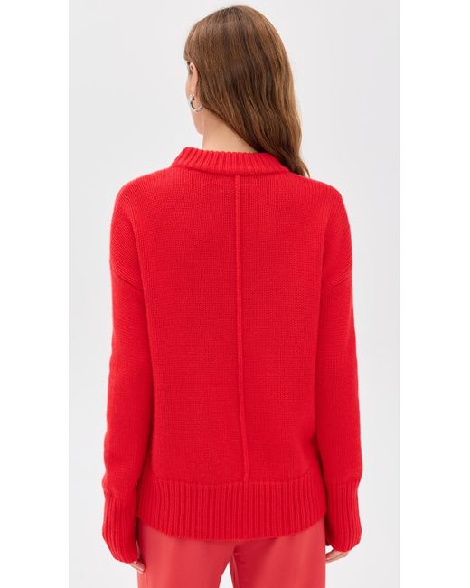 La Ligne Red Solid Marin Sweater