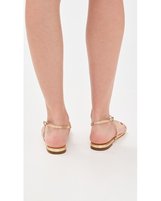 Aeyde White Ella Nappa Leather Laminated Sandals