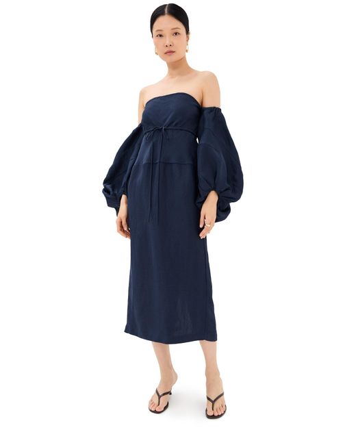 Rosie Assoulin Blue Balloon Sleeve Dress