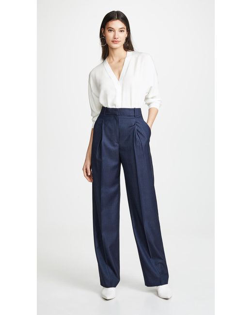 Theory Blue Pleated Trousers