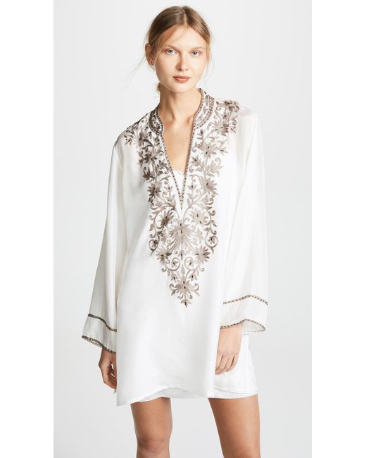 Loyd/Ford White Hand Embroidered Tunic Dress