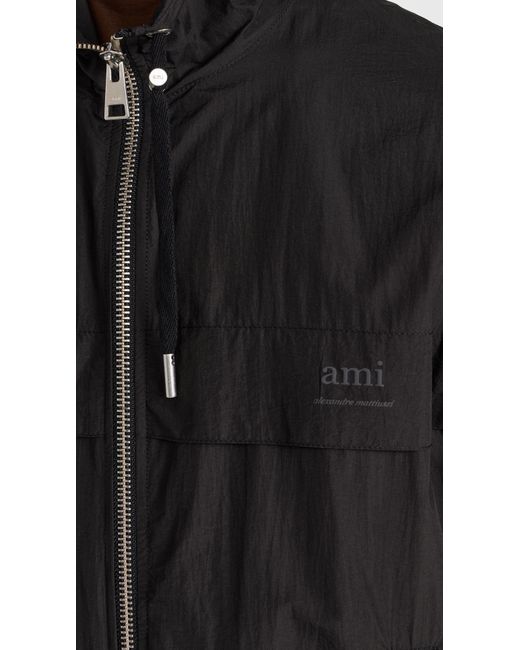 AMI Black Ai Ai Zipped Windbreaker Back for men