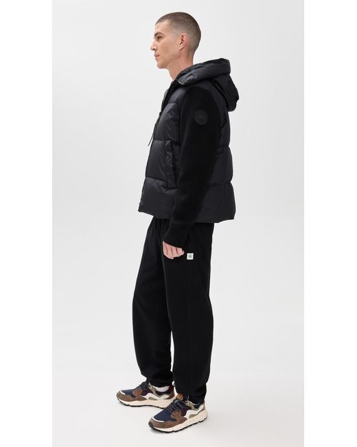 Canada Goose Black Hybridge Groove Knit Hooded Jacket for men
