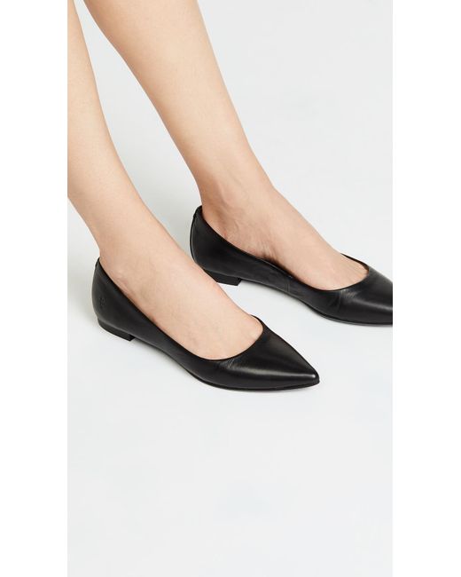 frye leather ballet flats