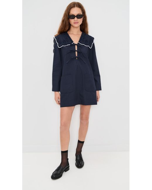 Sea Blue Marie Embroidery Dress