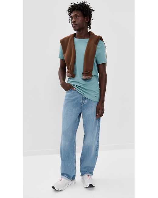Calvin Klein Blue Cotton Classics 3-pack Undershirt for men