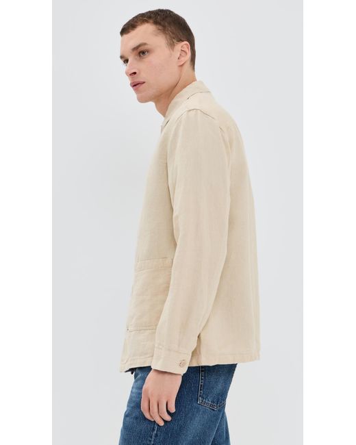 Far Afield Blue Bisset Linen Jacket for men