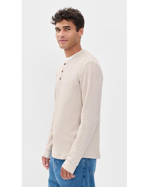 Marine Layer Natural Waffle Henley for men