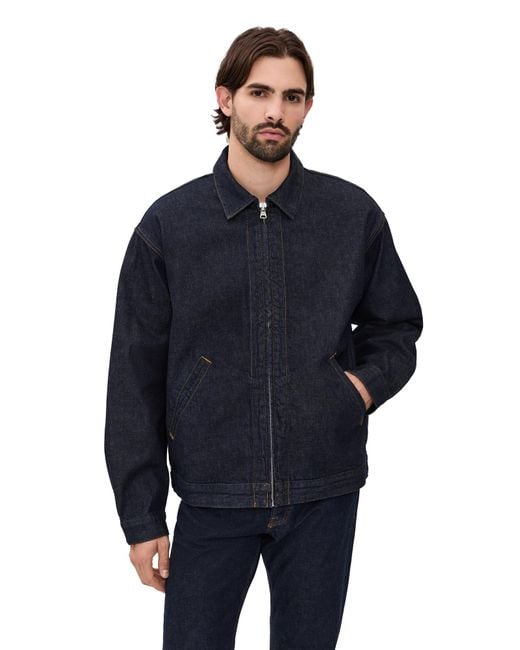 NN07 Blue Petrus Denim Zip Jacket for men