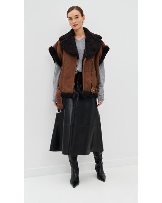 Halfboy Black Aviator Shearling Vest
