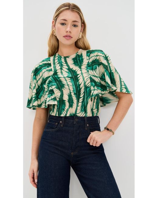 Ulla Johnson Green Ada Top