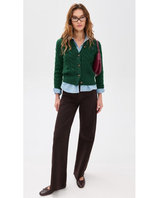 Polo Ralph Lauren Green Cable Cardigan