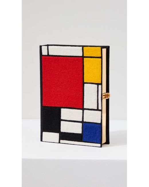 Olympia Le-Tan Mondrian Book Clutch in Red | Lyst