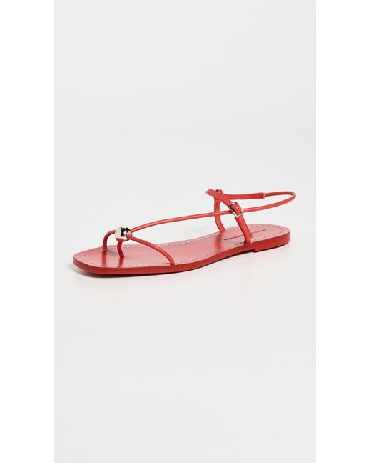 Loeffler Randall Red Lara Strappy Flat Sandals
