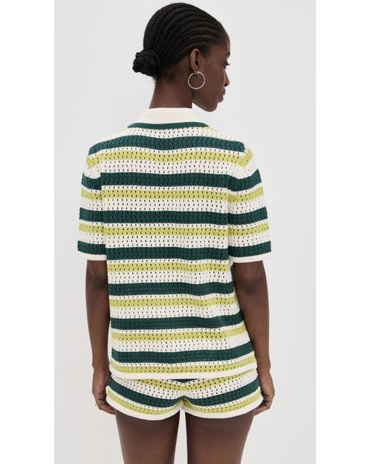 ALIGNE Green Dax Crochet Knitted Top