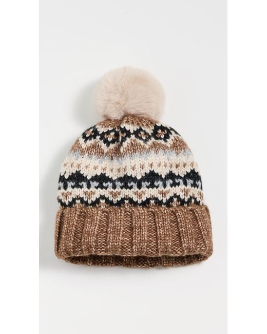 Hat Attack Black Fair Isle Pom Beanie