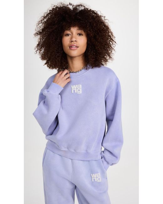 Alexander Wang Essential Terry Crew Sweatshirt With Puff Paint Logo in ...