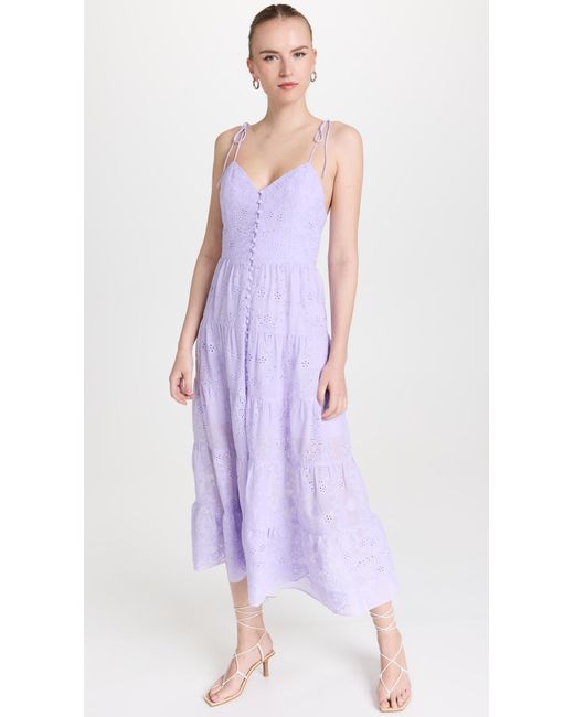 Alice + Olivia Shanti Floral Tiered Dress in Purple | Lyst