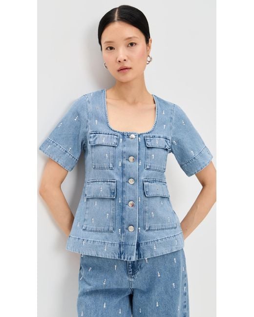 ALIGNE Blue Chico Diamante Top