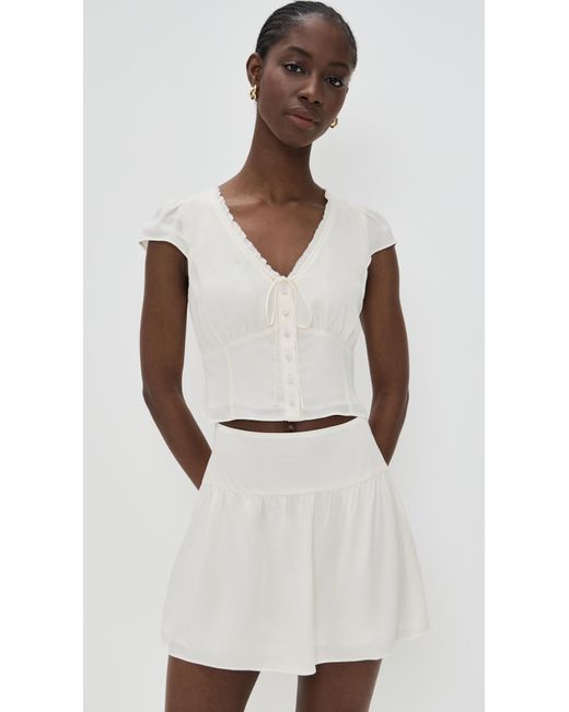 Reformation White Dorothea Two Piece Crepe Set