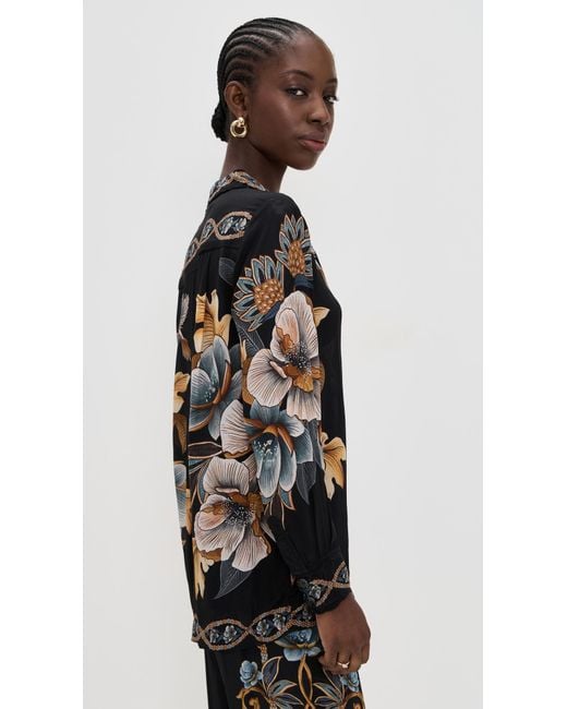 Farm Rio Black Button Down Shirt