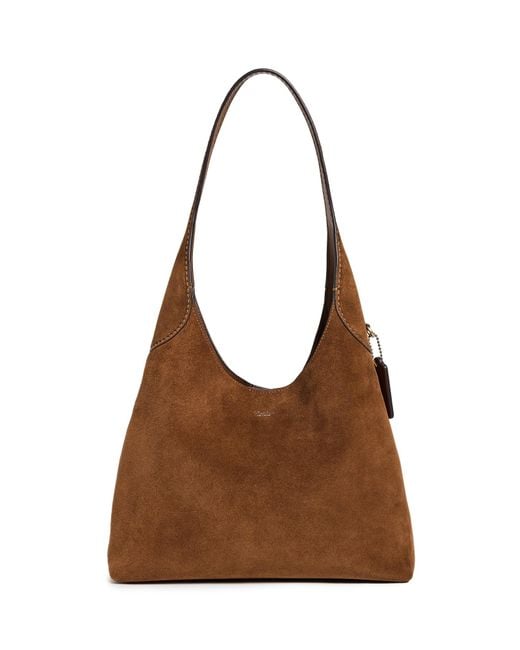COACH Brown Suede Brooklyn Shoulder Bag 28