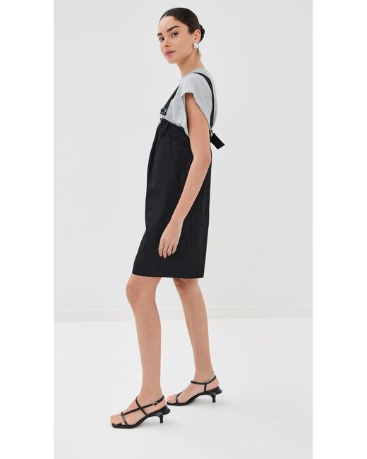 Tibi Black Bio Twill Overall Shorts