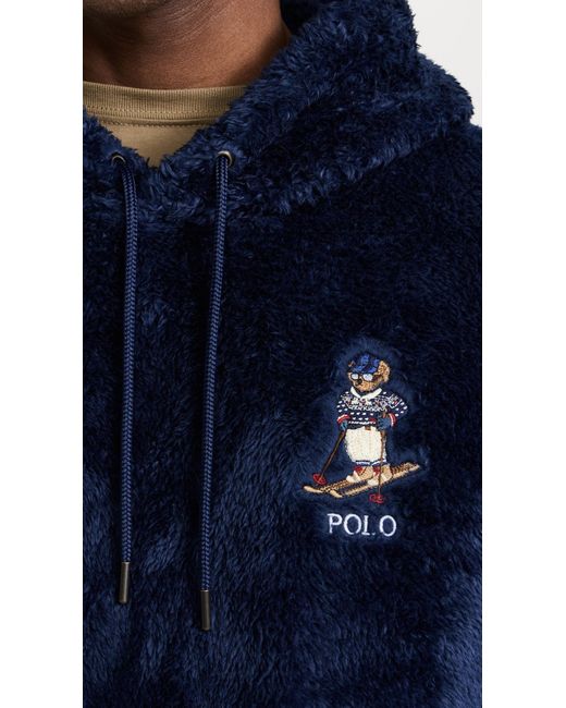 Polo Ralph Lauren Blue Polo Bear Fleece Hoodie for men