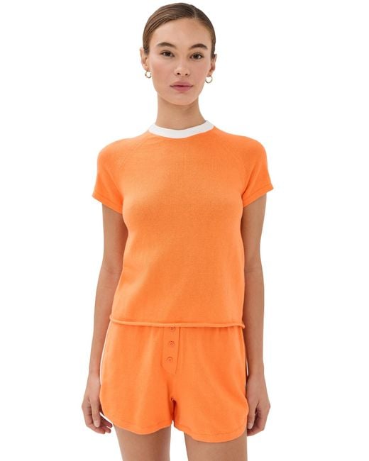 Le Bos Orange Ringer Tee