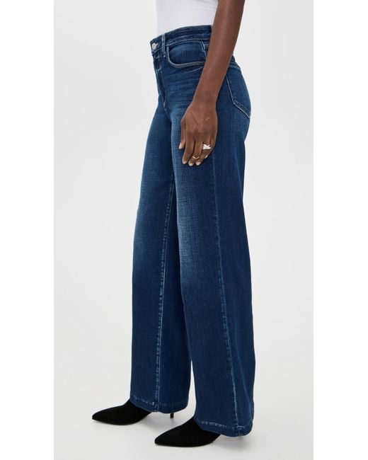 L'Agence Blue Scottie High Rise Wide Leg Jeans