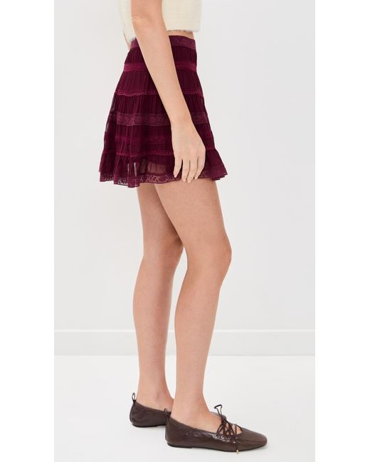 LoveShackFancy Red Fleetta Skirt