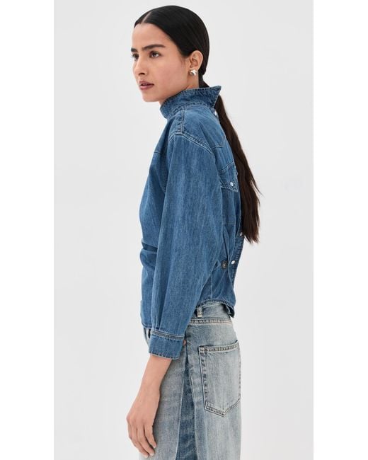 A.W.A.K.E. MODE Blue A. W.A. K.E. Mode Back To Front Denim Shirt