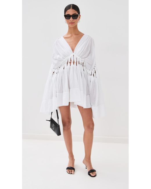Christopher Esber White Sirocco Cotton Muslin Dress