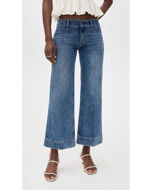 Alice + Olivia Blue Slay Clean Wide Leg Ankle Jeans