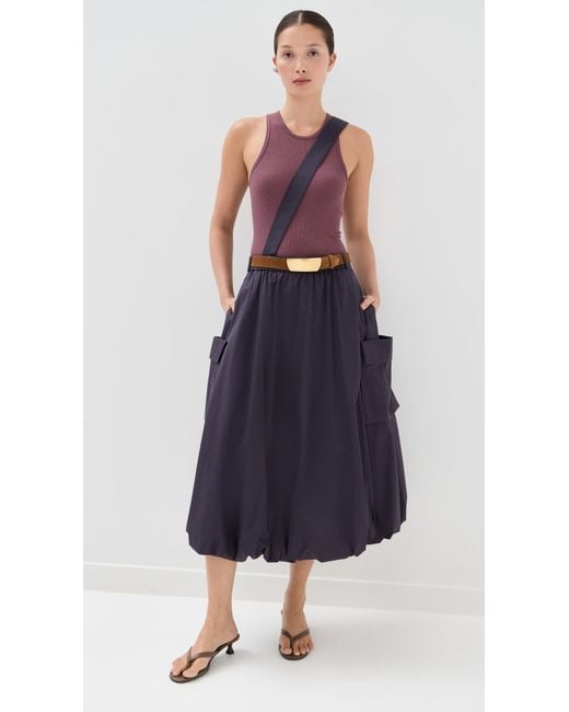 Tibi Blue Poplin Pull On Bubble Skirt