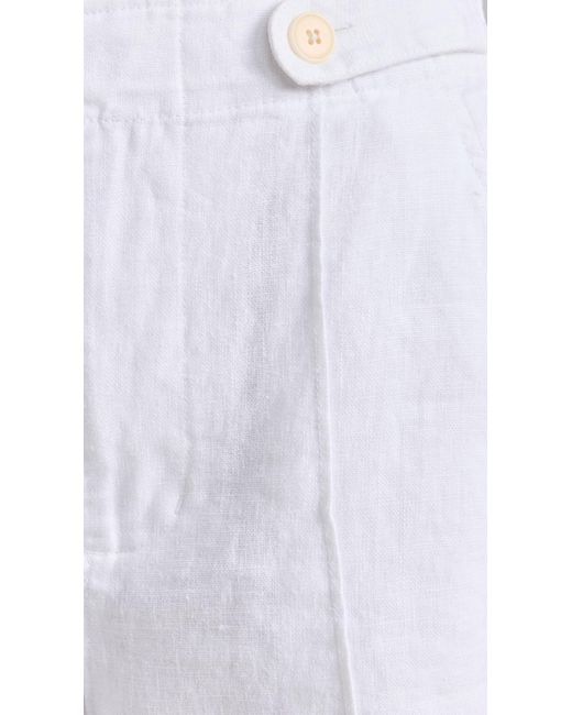 Madewell White Refined Linen Clean Tab Shorts