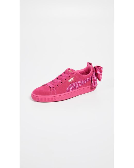 PUMA Pink Suede Classic Sneakers With Barbie Doll