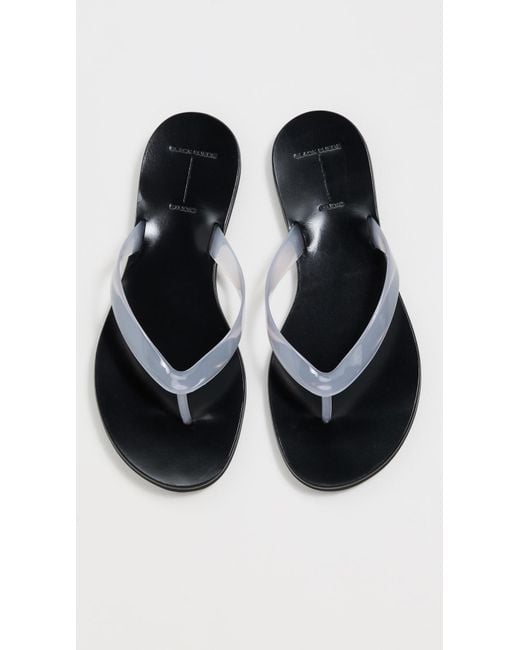 Black Suede Studio Black Jelly Flip Flops
