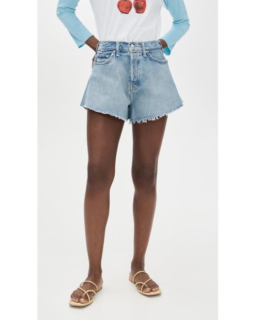 Mother Blue The Flutter Fray Jean Shorts